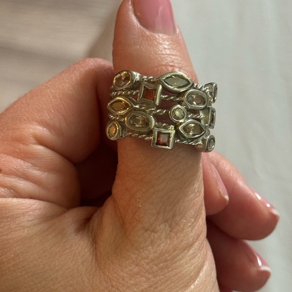 Multi-band gemstone ring - Picture 3 of 3